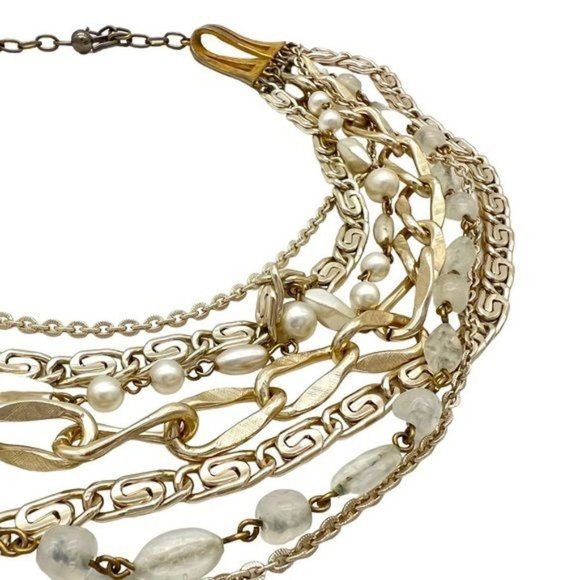 Arthur Pepper ART Vintage Multi Strand Layered Gold Necklace - Picture 4 of 9